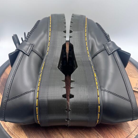 DR DOC MARTENS Adrian Quad Black Leather Platform Loafers Womens 12 Mens 11 NWT - Picture 5 of 8